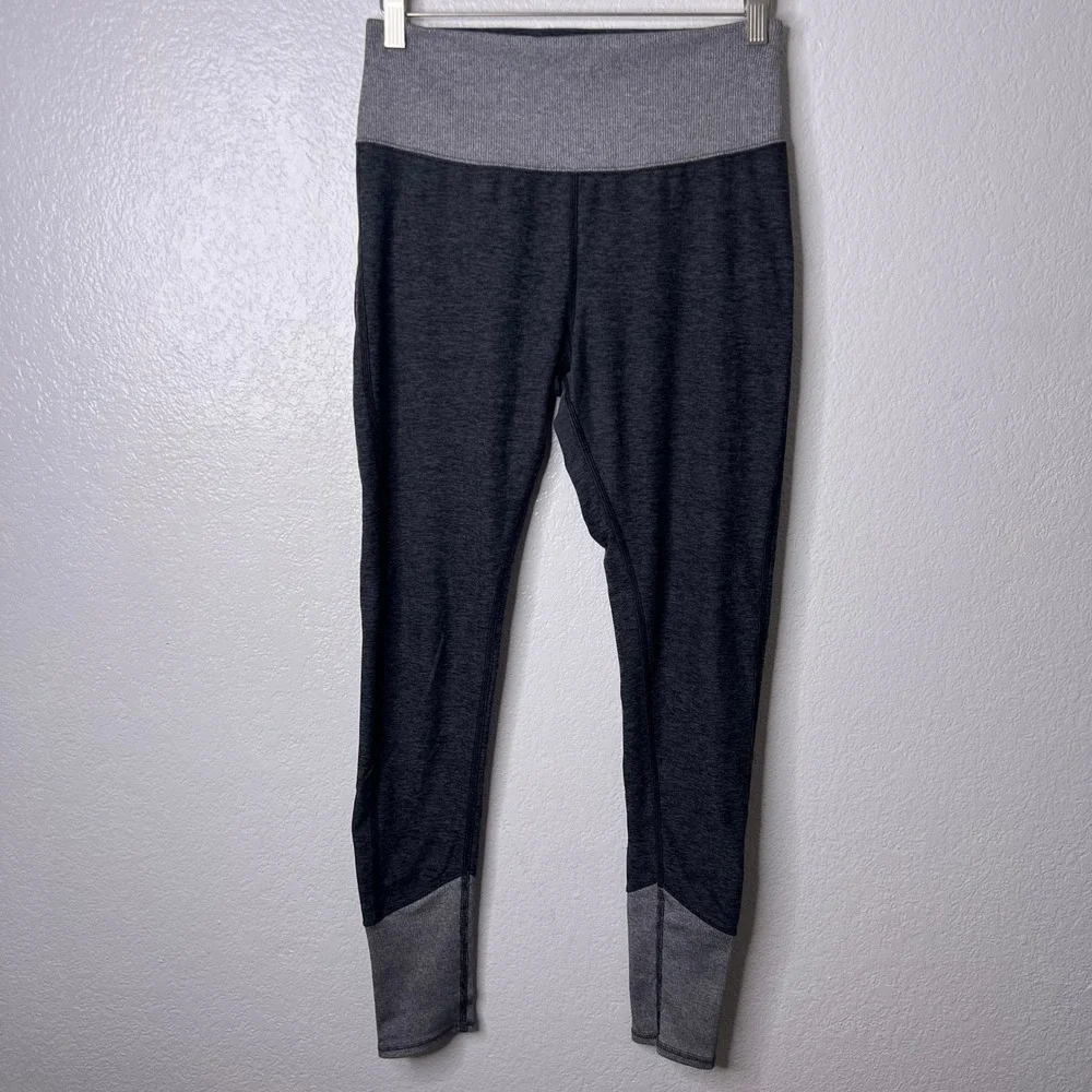 Alo Yoga Alosoft High Waist Two Tone Lounge Leggings Grey Heathered Large
